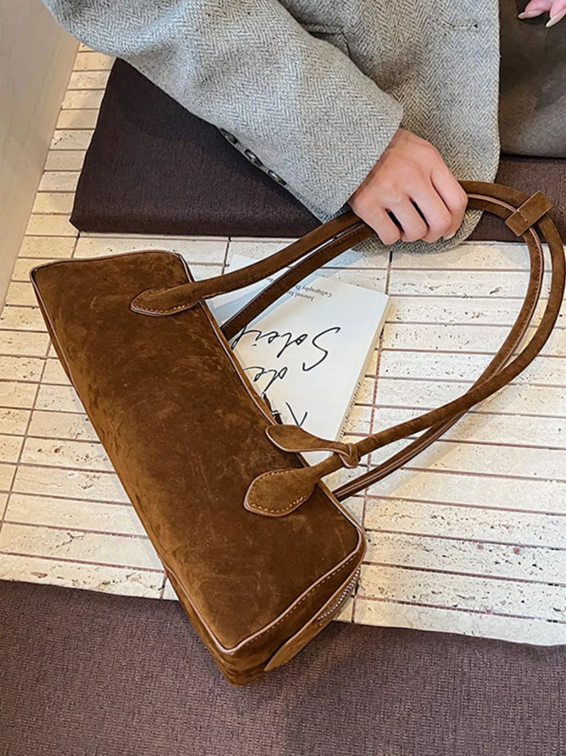 Solid Color Shoulder Bag-zoom-