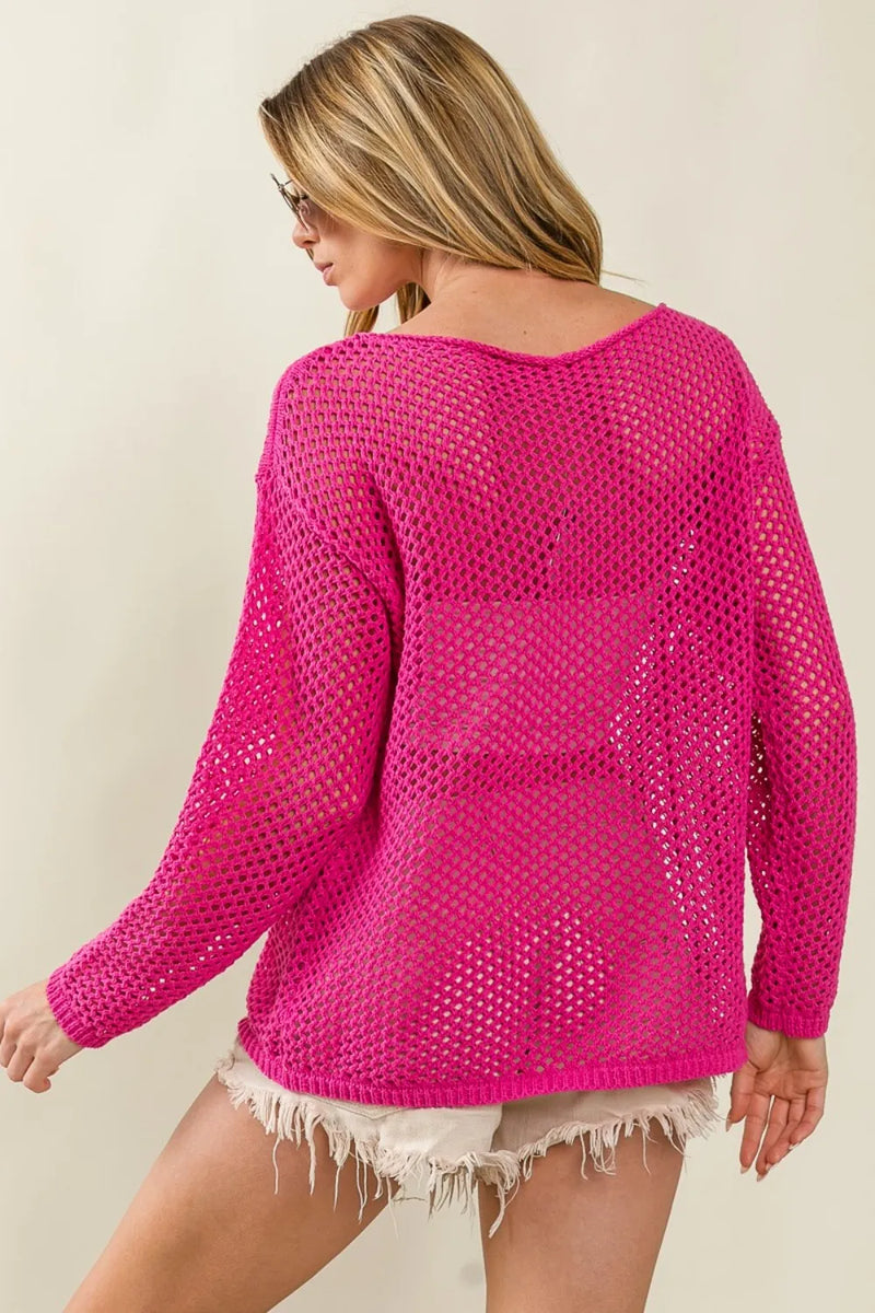 BiBi VACAY MODE Embroidered Knit Cover Up-zoom-