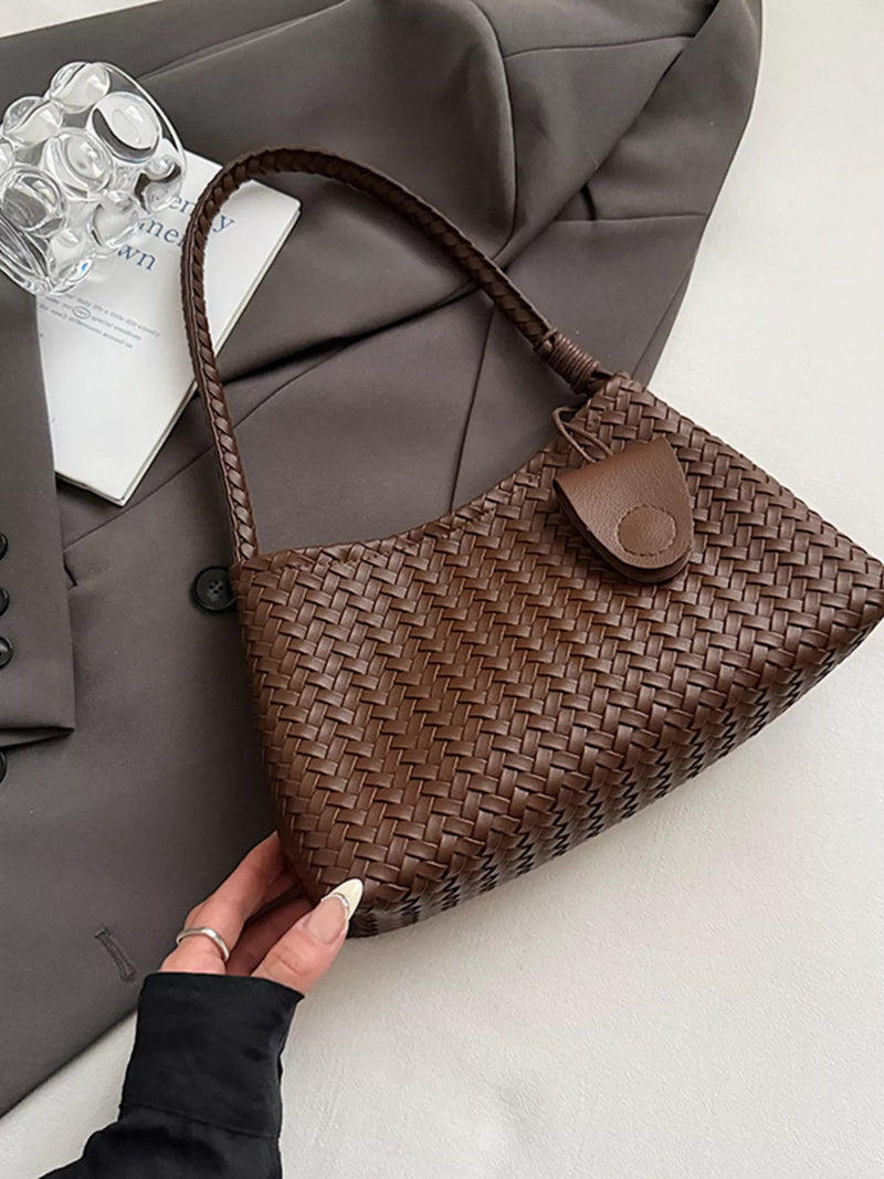 Woven Lightweight Shoulder Bag-zoom-