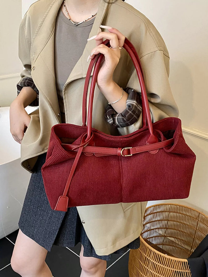 Buckle Decor Shoulder Bag-zoom-