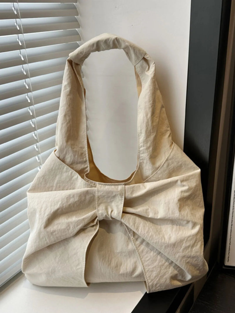 Ruched Bow Shoulder Bag-zoom-