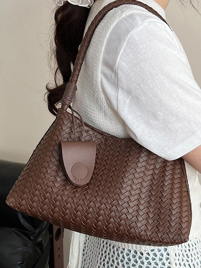 Woven Lightweight Shoulder Bag-zoom-