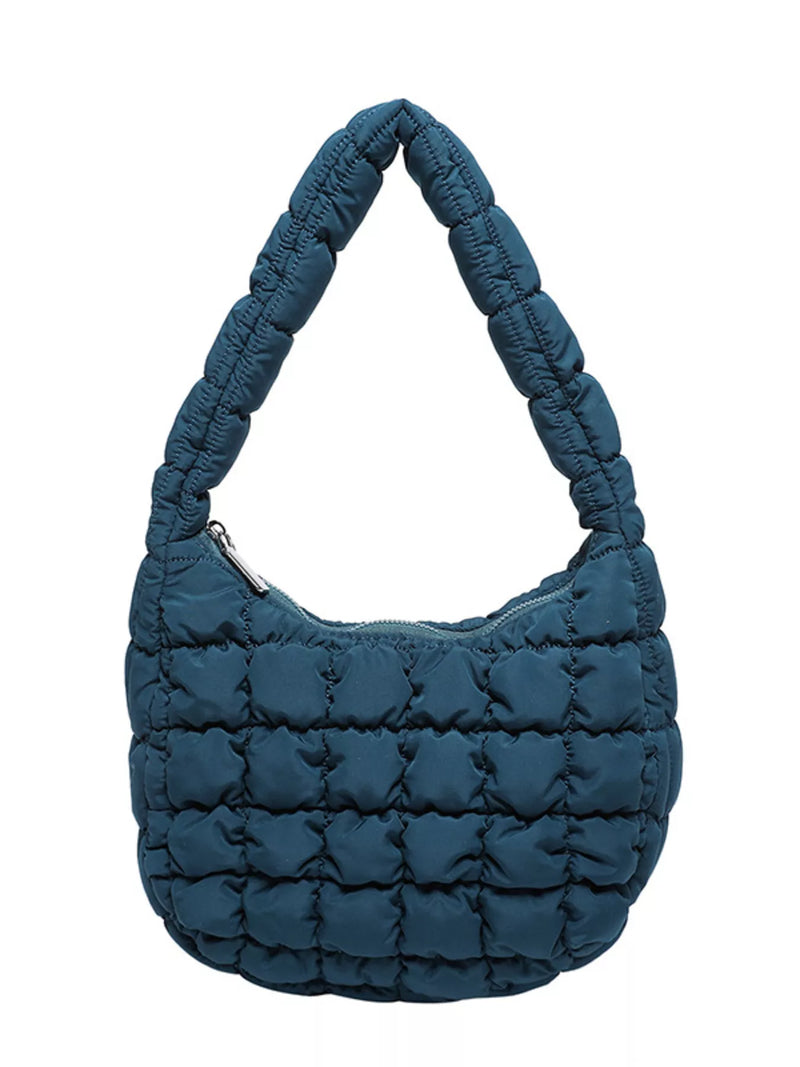 Quilted Ruched Shoulder Bag-zoom-
