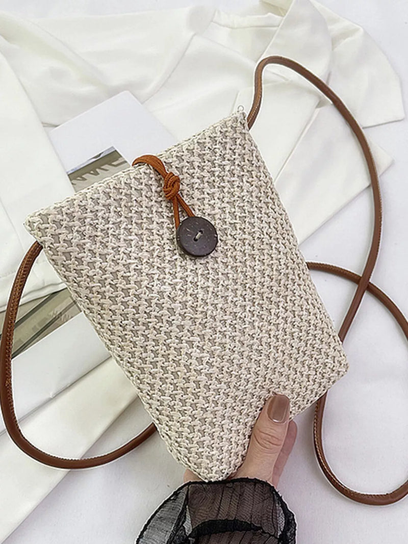 Straw Woven Crossbody Bag-zoom-