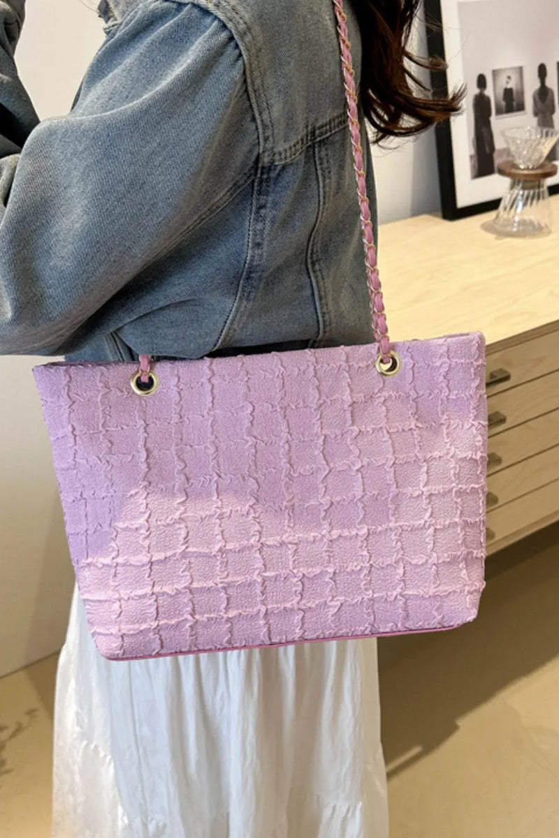 Polyester Texture Chain Tote bag-zoom-