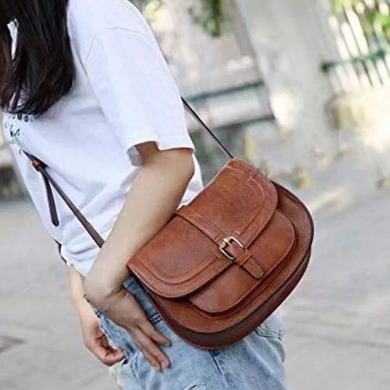 Buckle Leather Crossbody Bag-zoom-