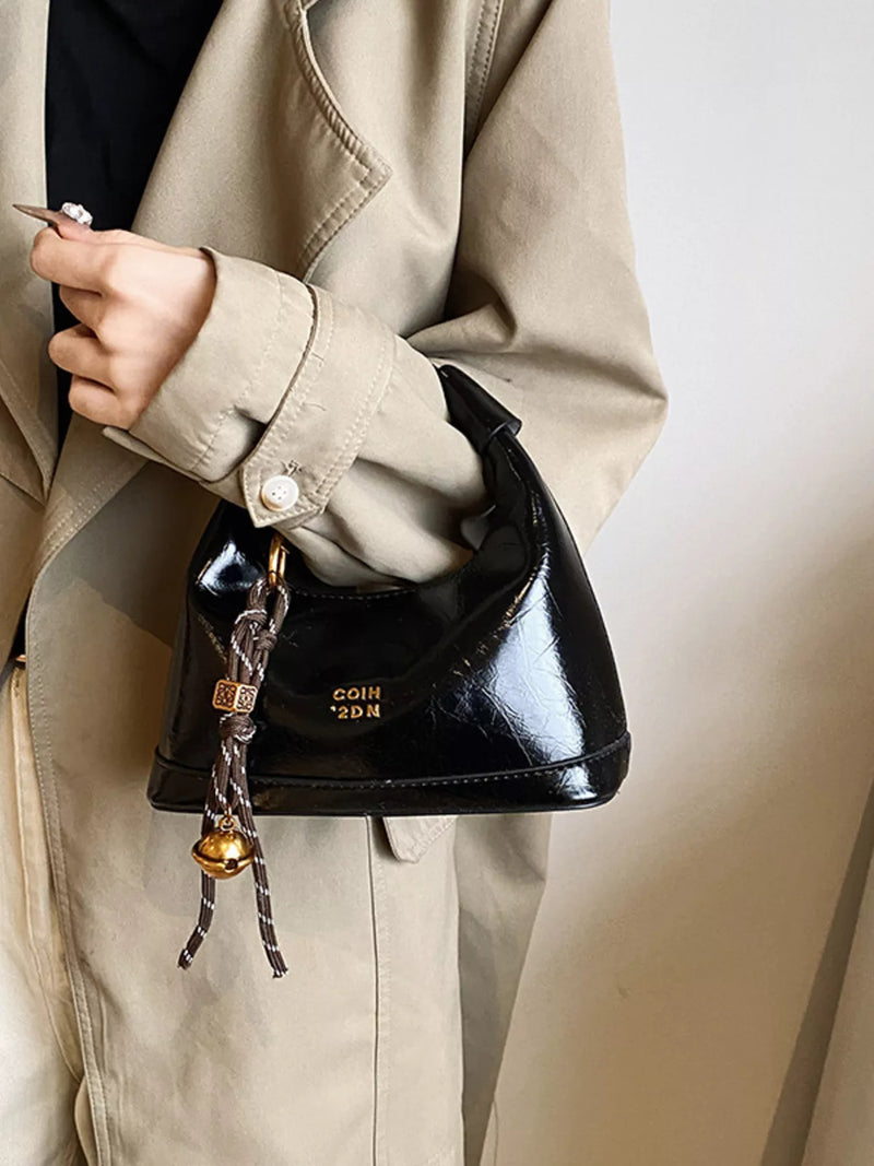 Leather Crossbody Bag with Charm-zoom-