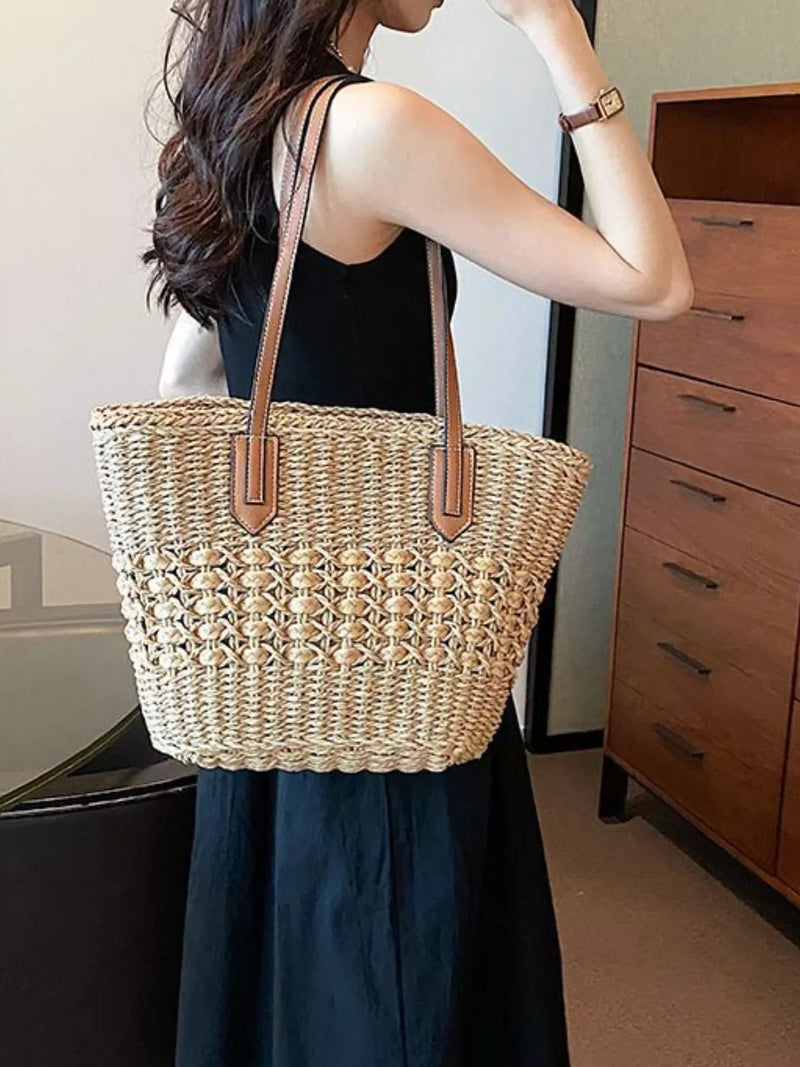 Woven Straw Shoulder Bag-zoom-