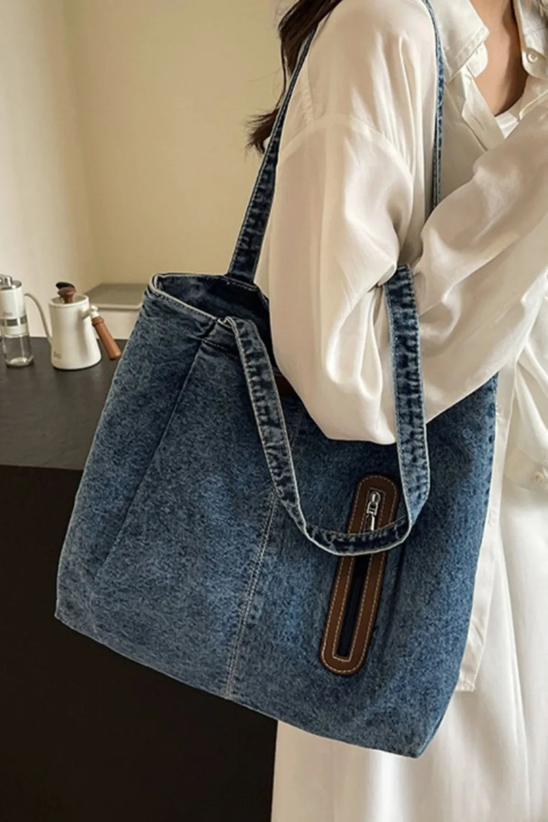 Medium Denim Tote Bag-zoom-