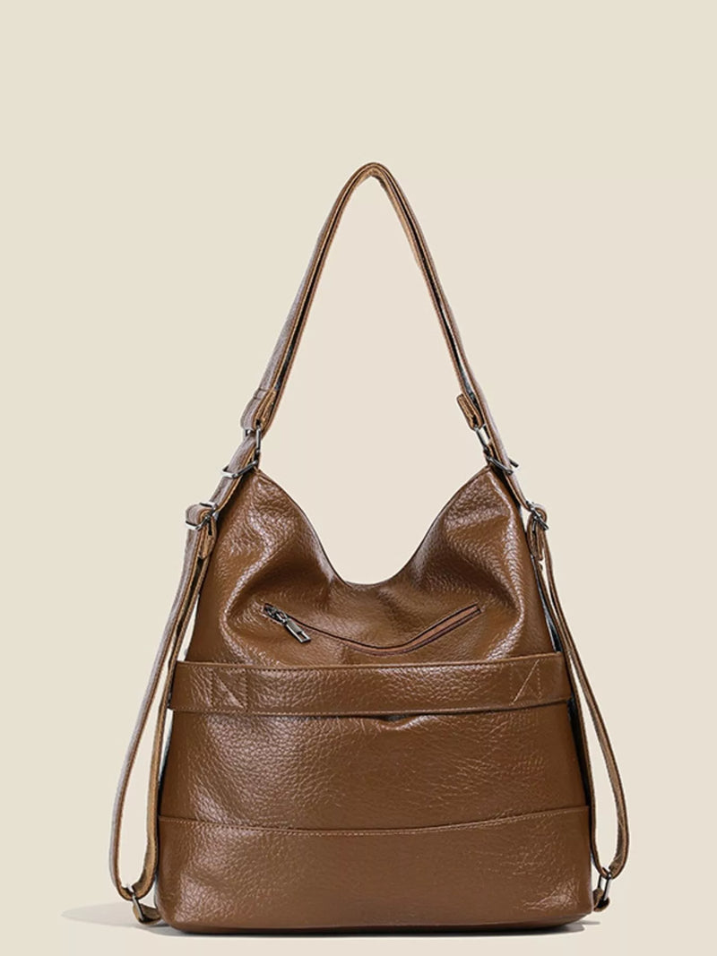 Leather Convertible Shoulder Bag-zoom-