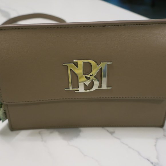 Badgley Mischka Taupe Crossbody Handbag-zoom-