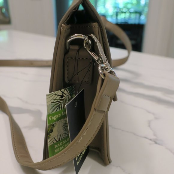Badgley Mischka Taupe Crossbody Handbag