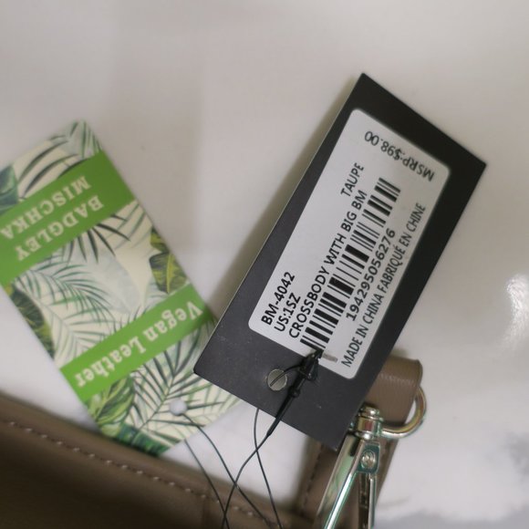 Badgley Mischka Taupe Crossbody Handbag-zoom-3