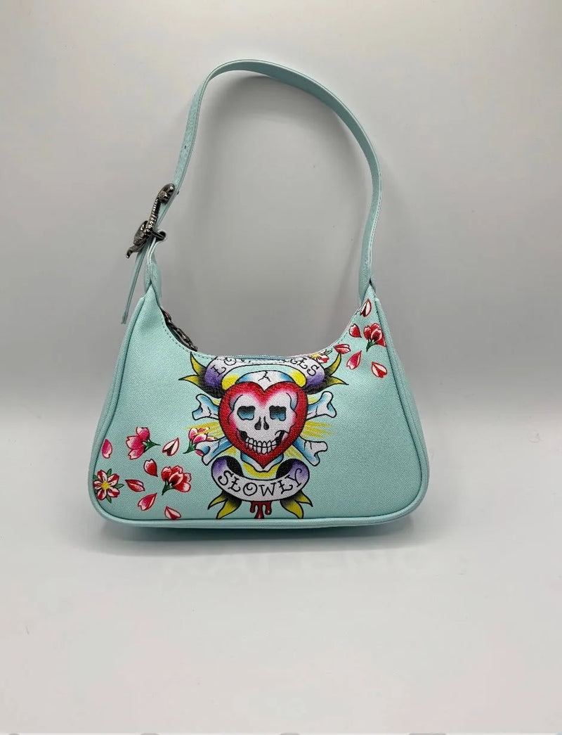 Baby Blue Ed Hardy Purse RARE-zoom-