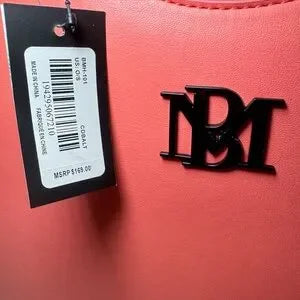 Badgley Mischka Vegan Leather Handbag Tote Coral Color