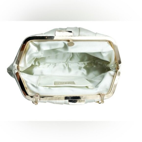 Badgley Mishcka Off-White Satin Clutch
