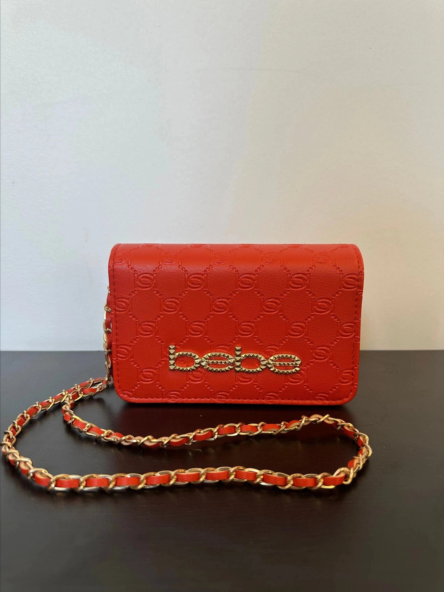 Bebe the Celia Monogram Flap White or Coral Crossbody - Primrose Signature Boutique