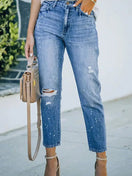 Switch Blue Ripped Washed Stretch Denim Jeans Pants 1 image