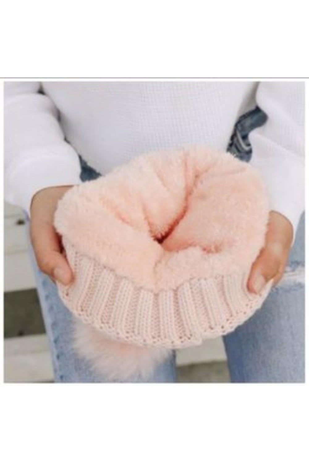 Blush Faux Fur Lined Beanie