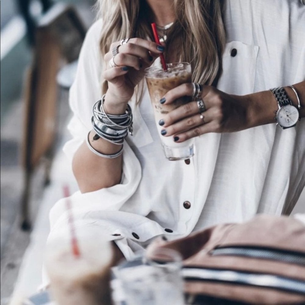 Bohemian White Shirt Dress