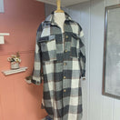 Switch Brown/Grey Plaid Button Design Long Sleeve Shacket 3 image