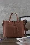 Brown PU Leather Multiway Hand Bag