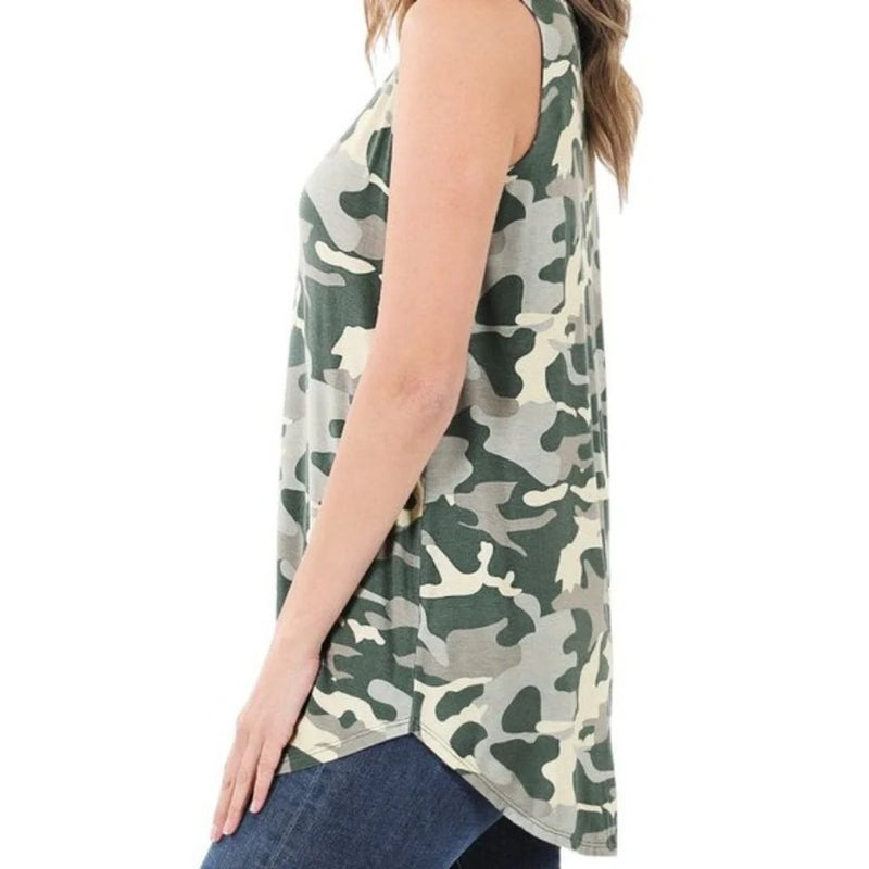 Camo Loose Fit Tank Top-zoom-