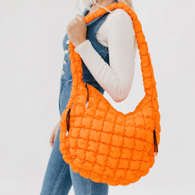 Carmen Quilted Hobo Bag Orange-zoom-