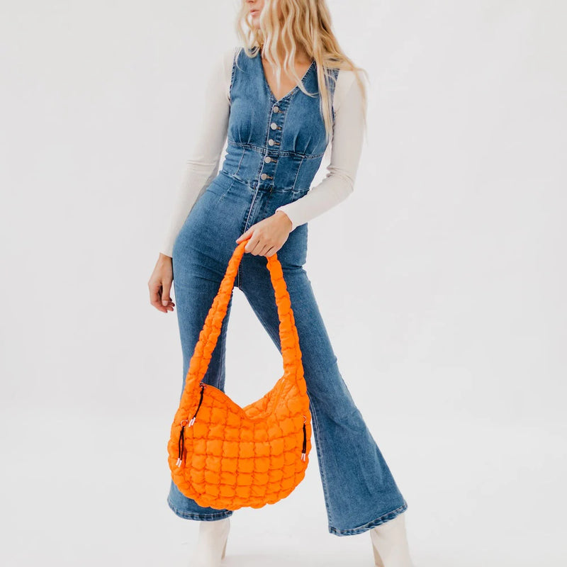 Carmen Quilted Hobo Bag Orange-zoom-
