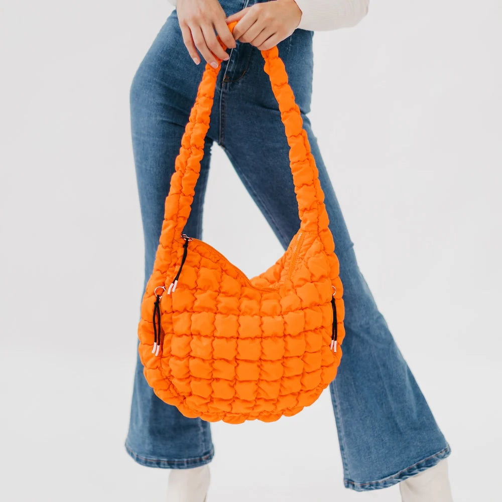 Carmen Quilted Hobo Bag Orange