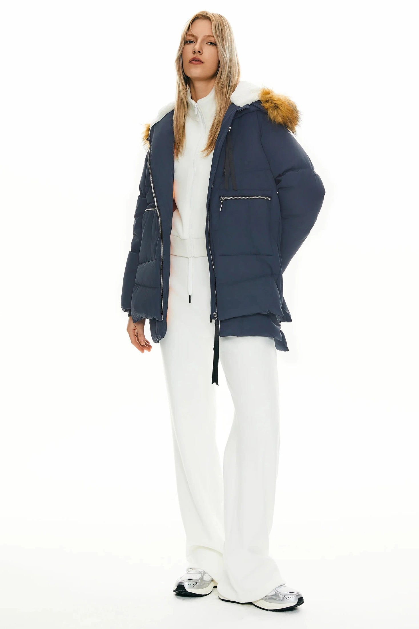 Classics Thickened Down Jacket with Faux Fur Hood