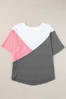 Switch Color Block Round Neck Half Sleeve Top 3 image