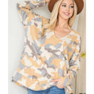 Switch Cozy Mustard Camo Print Lightweight Sweater 2 image