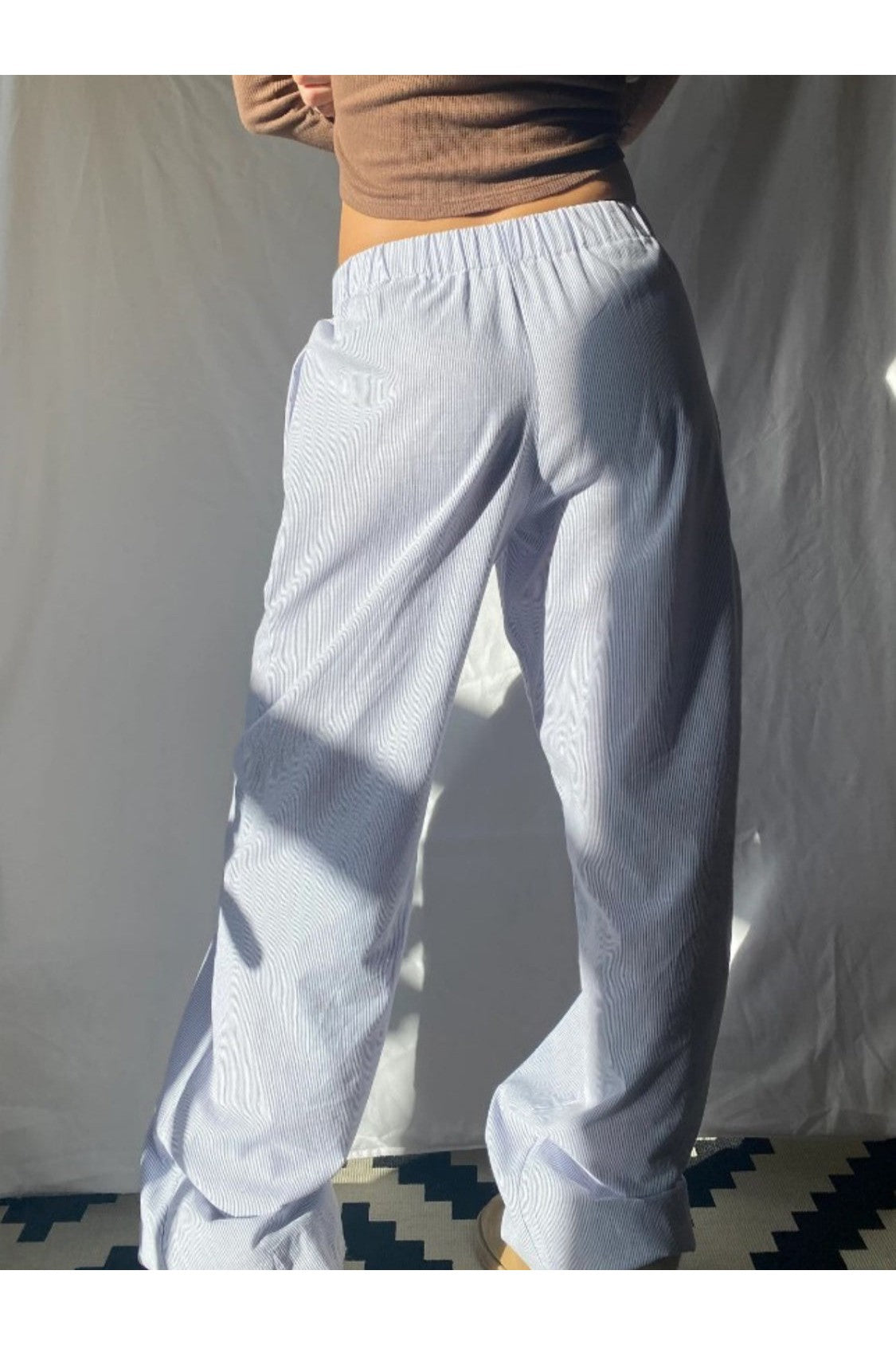 Elastic Waist Wide Leg Pants