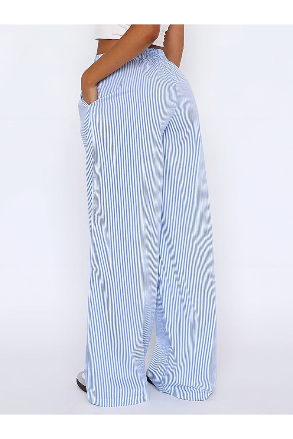 Elastic Waist Wide Leg Pants