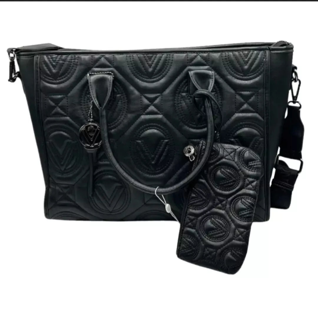 Extra Large Black Quilted Tote Bag