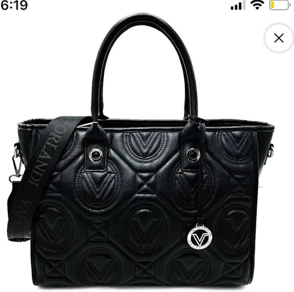 Extra Large Black Quilted Tote Bag