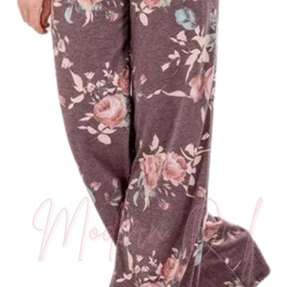 Floral drawstring lounge pants