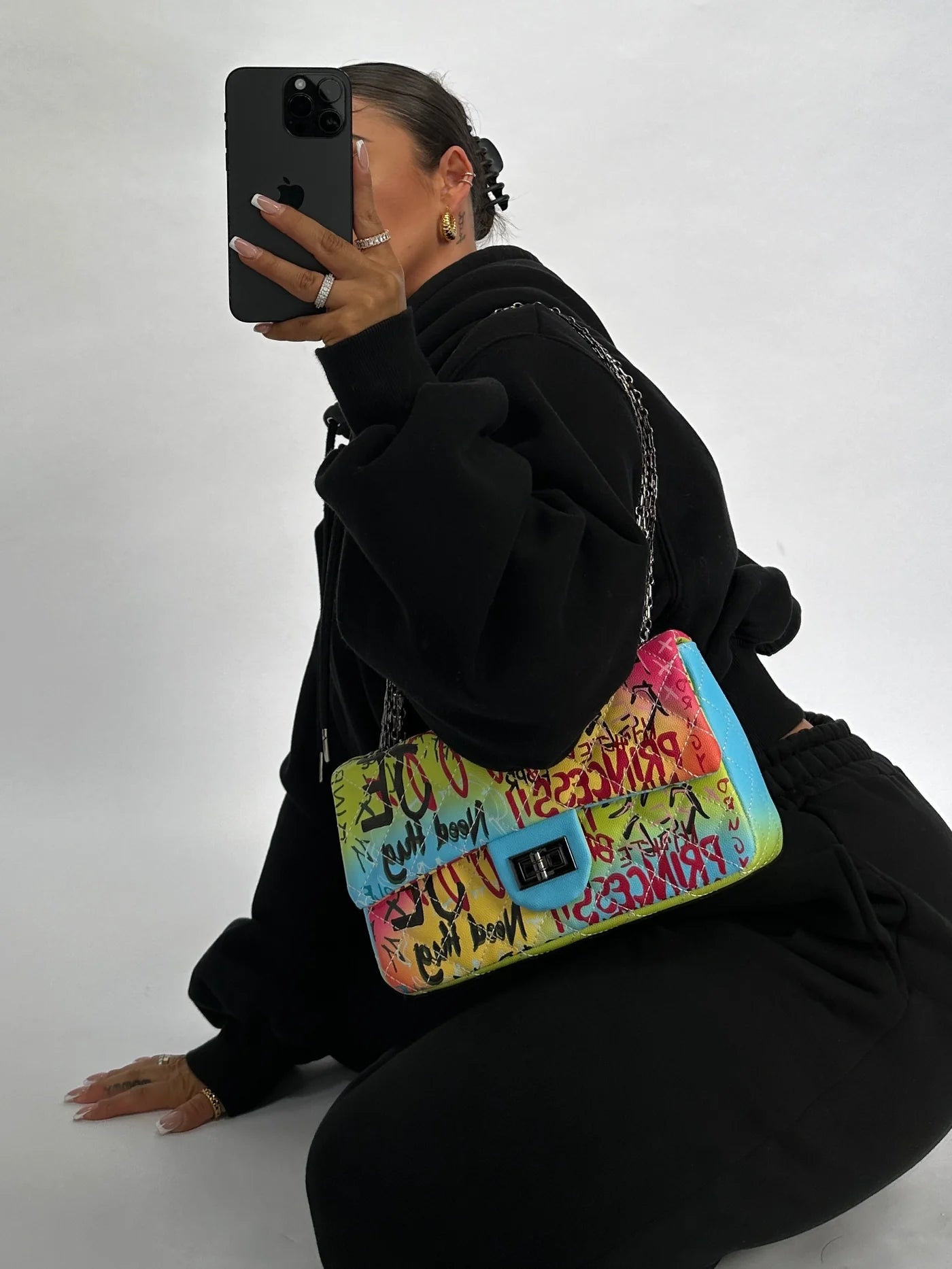 Graffiti Shoulder Bag Multi Color-zoom-2