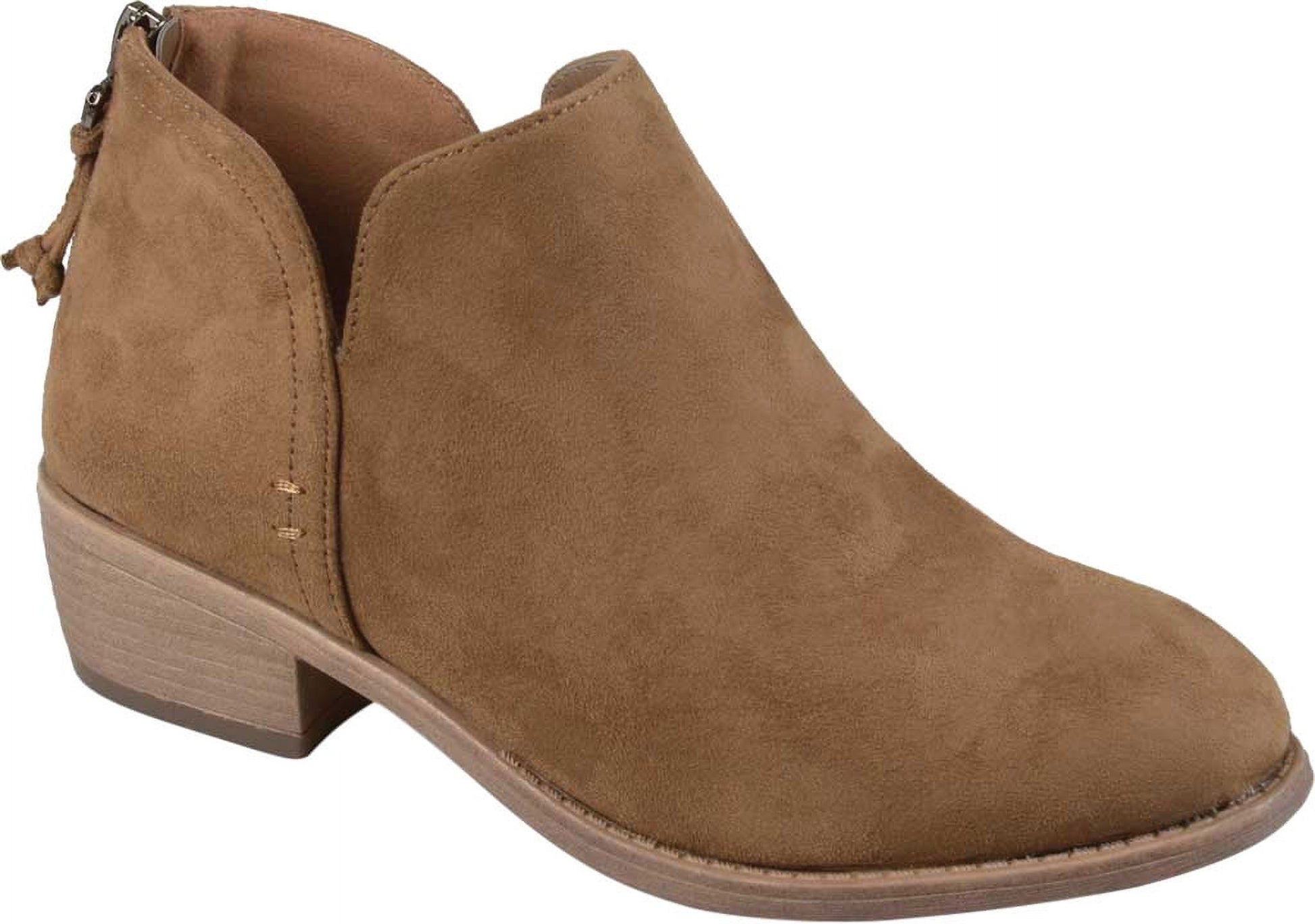 Livvy Ankle Bootie Taupe Faux Suede