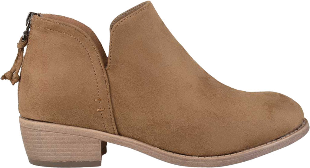 Livvy Ankle Bootie Taupe Faux Suede