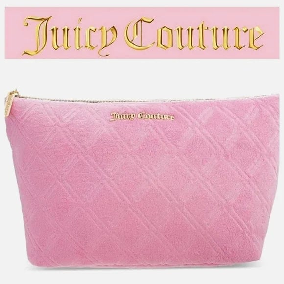 Juicy Couture – Make-up-/Schmuckbeutel aus rosa Samt