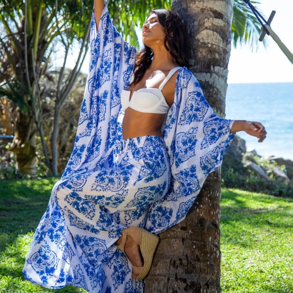 Kaftan Resort – Hose mit weitem Bein in St. John’s Blue Diamond