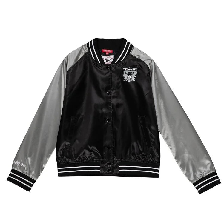 Las Vegas Raiders Women's Small Mitchell & Ness Satin Jacket Black