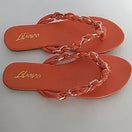 Switch Liliana Women&#39;s Orange and Gold Rope Tie Sandals 2 image