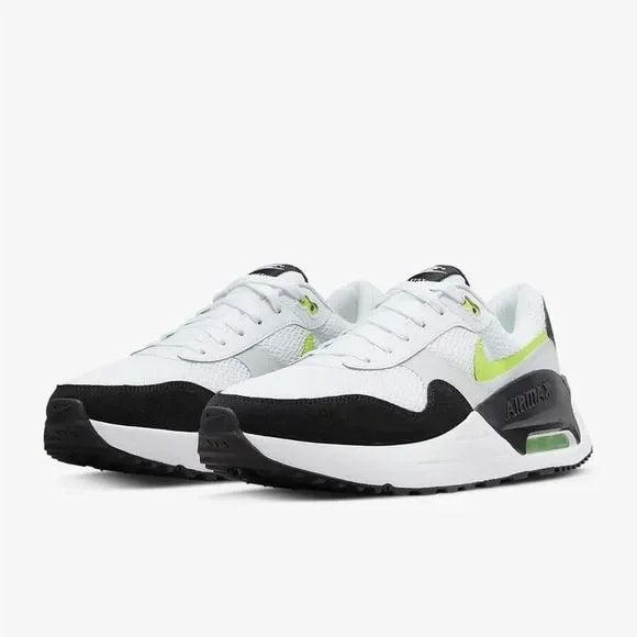 Nike Herren Air Max System Sneaker in reinem Platinweiß/Volt/Schwarz