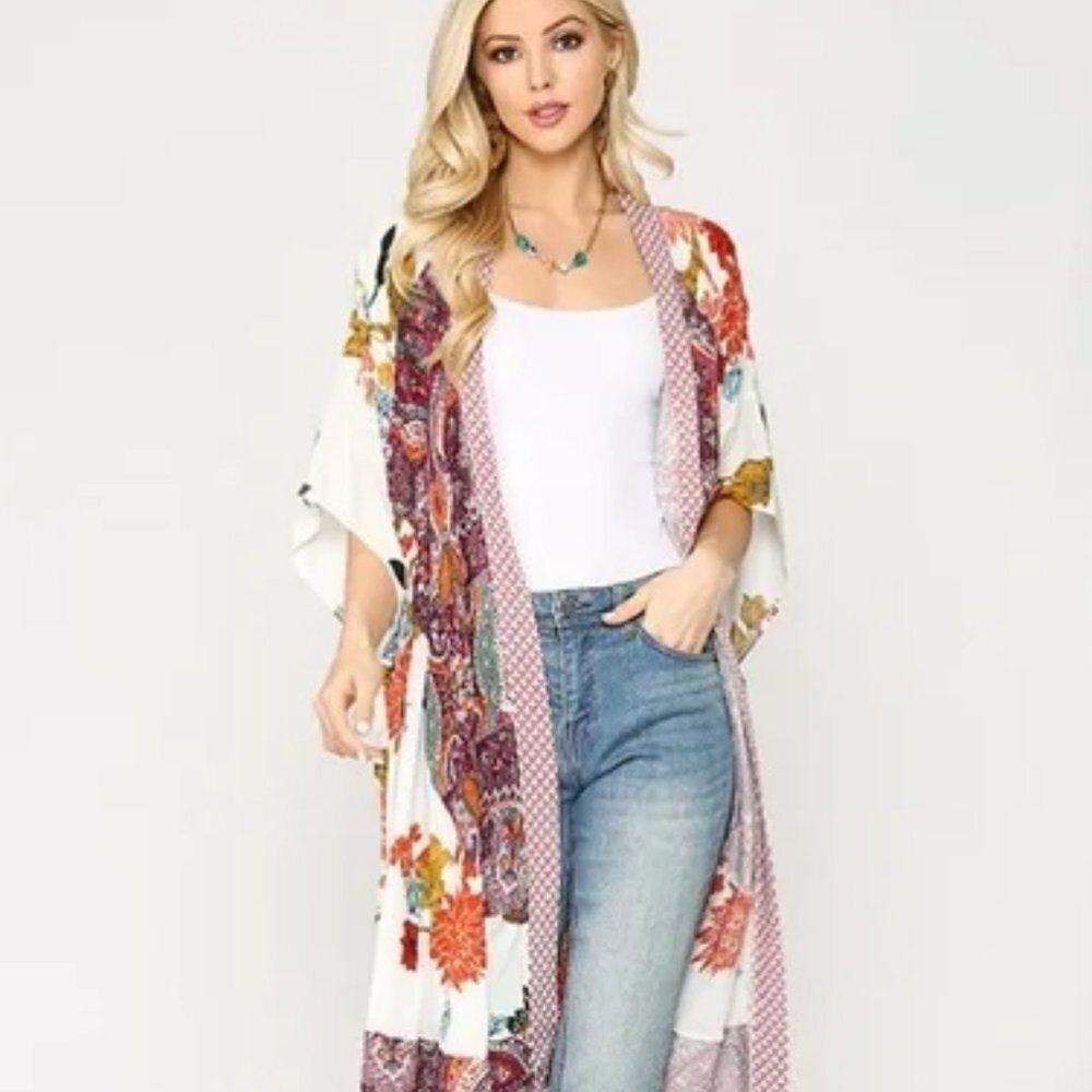 Multi mixed color Kimono