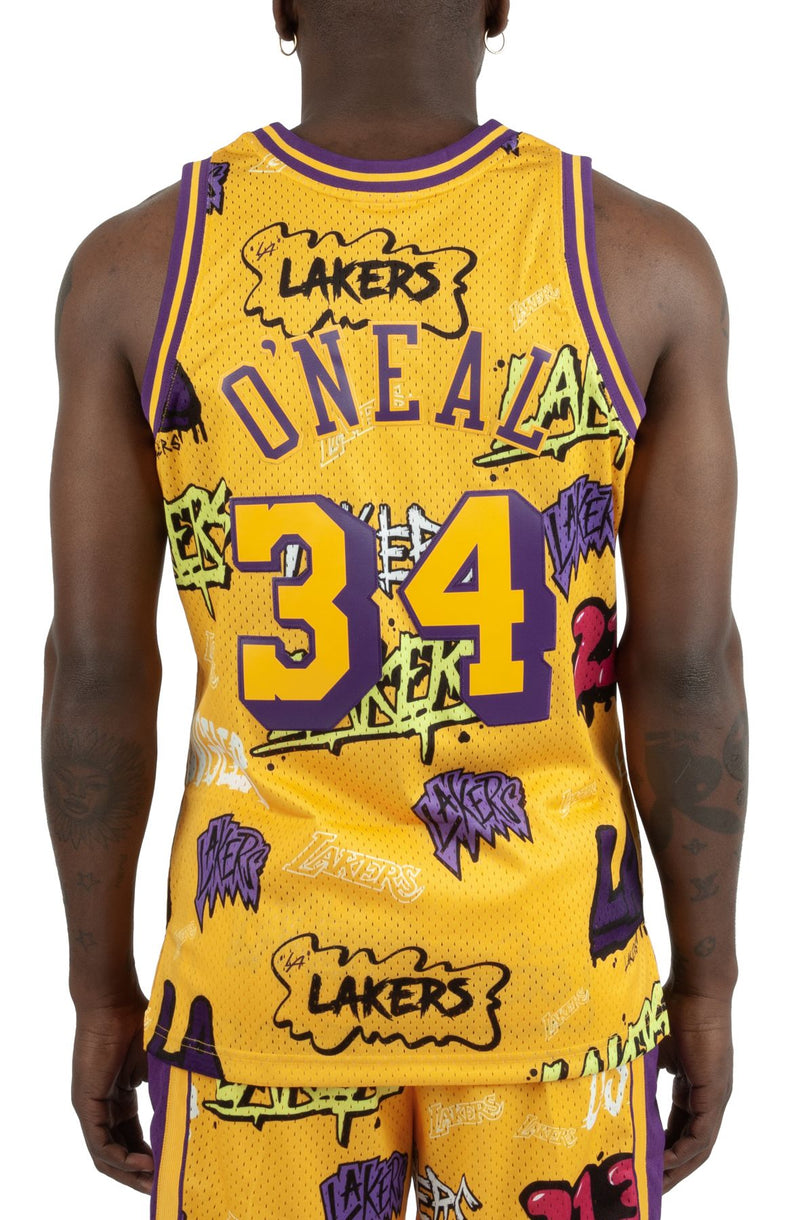 NBA Slap Sticker Swingman Jersey Lakers 1996 Shaquille O'Neal-zoom-