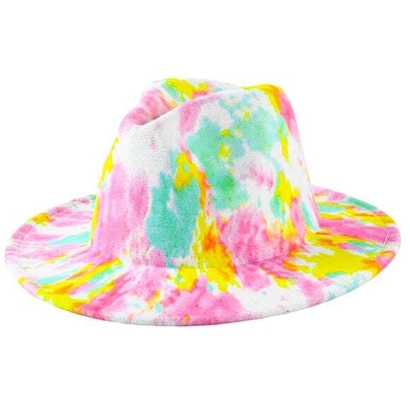 Pastel Tie Dye Fedora Hat