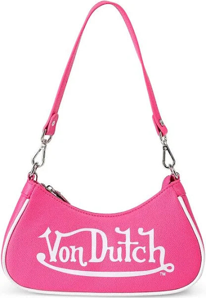 Von Dutch Classic Hot Pink and White Shoulder Bag